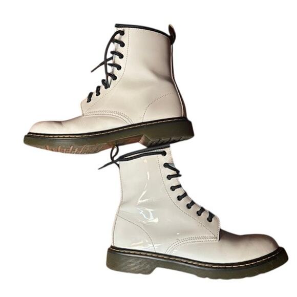 Doc Martens Jadon White Side Zip Combat Boots US men's 6 women's 7 Punk 90s - Picture 13 of 13